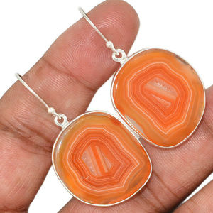 Beautiful Orange Agate earring 926 sterling silver